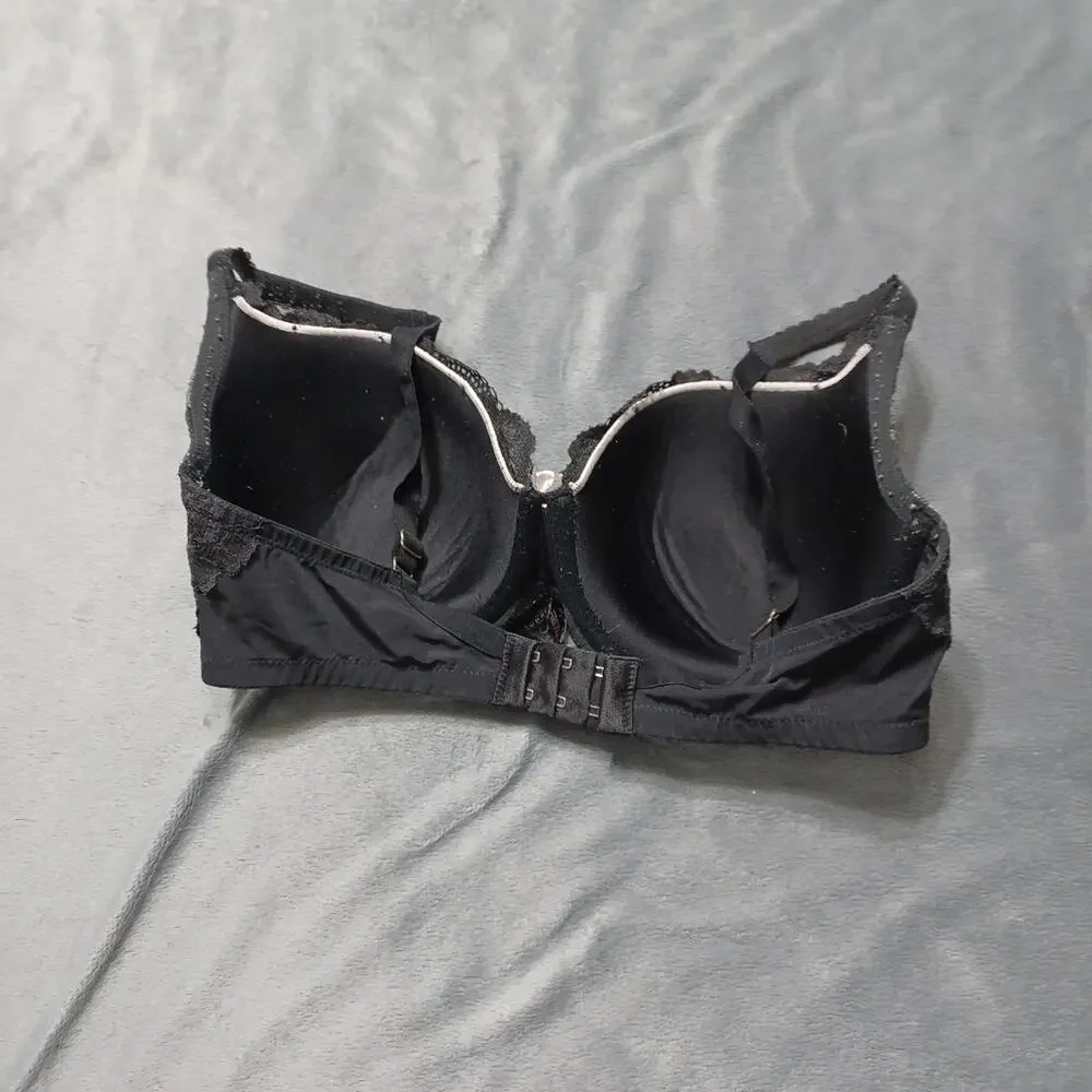 Victoria's Secret 34DDD Lace Black Nude Underwear‎ Bra